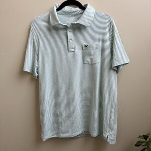 Vineyard Vines Polo Shirt Men's Green Edgartown Polo Striped Size M